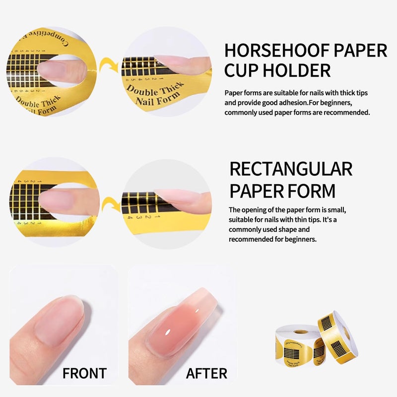 SULLMAR Nail Forms for Builder Gel 200pcs Nail Extension Forms Beautiful for DIY at Home Nail Forms for Acrylic Nails Create Long Lasting Gel Extensions Professional Nail Art Supplies - Image 4
